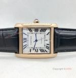 Clone Cartier Tank Francaise Automatic Rose Gold White Dial Watch Men